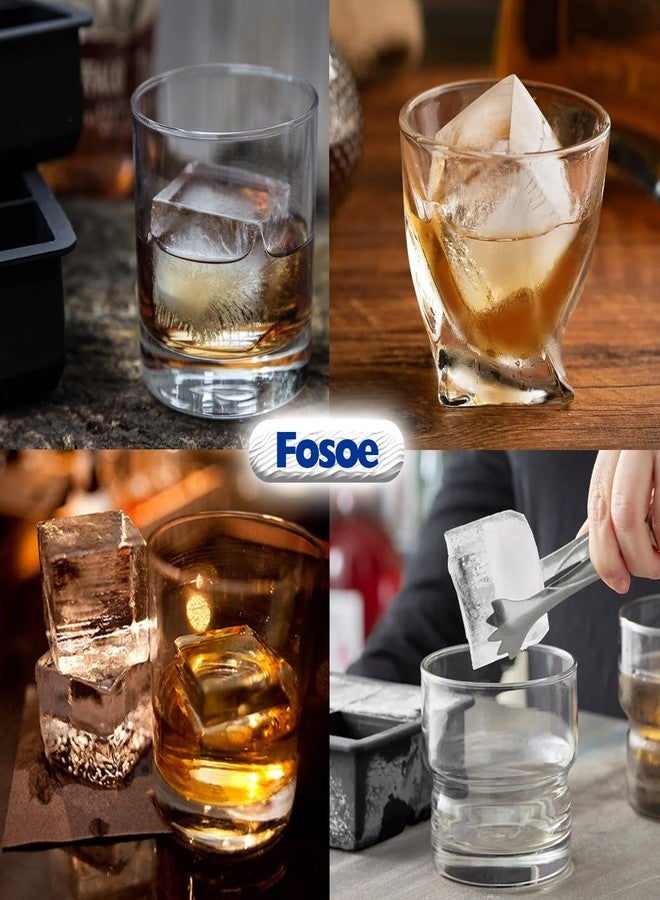 FOSOE 2 Pack Large Square Ice Cube Tray - Silicone Big Ice Molds Perfect for Whiskey Bourbon Cocktails - Image 5